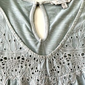 Lucky Brand embroidered tank style top! Beautiful summer addition!